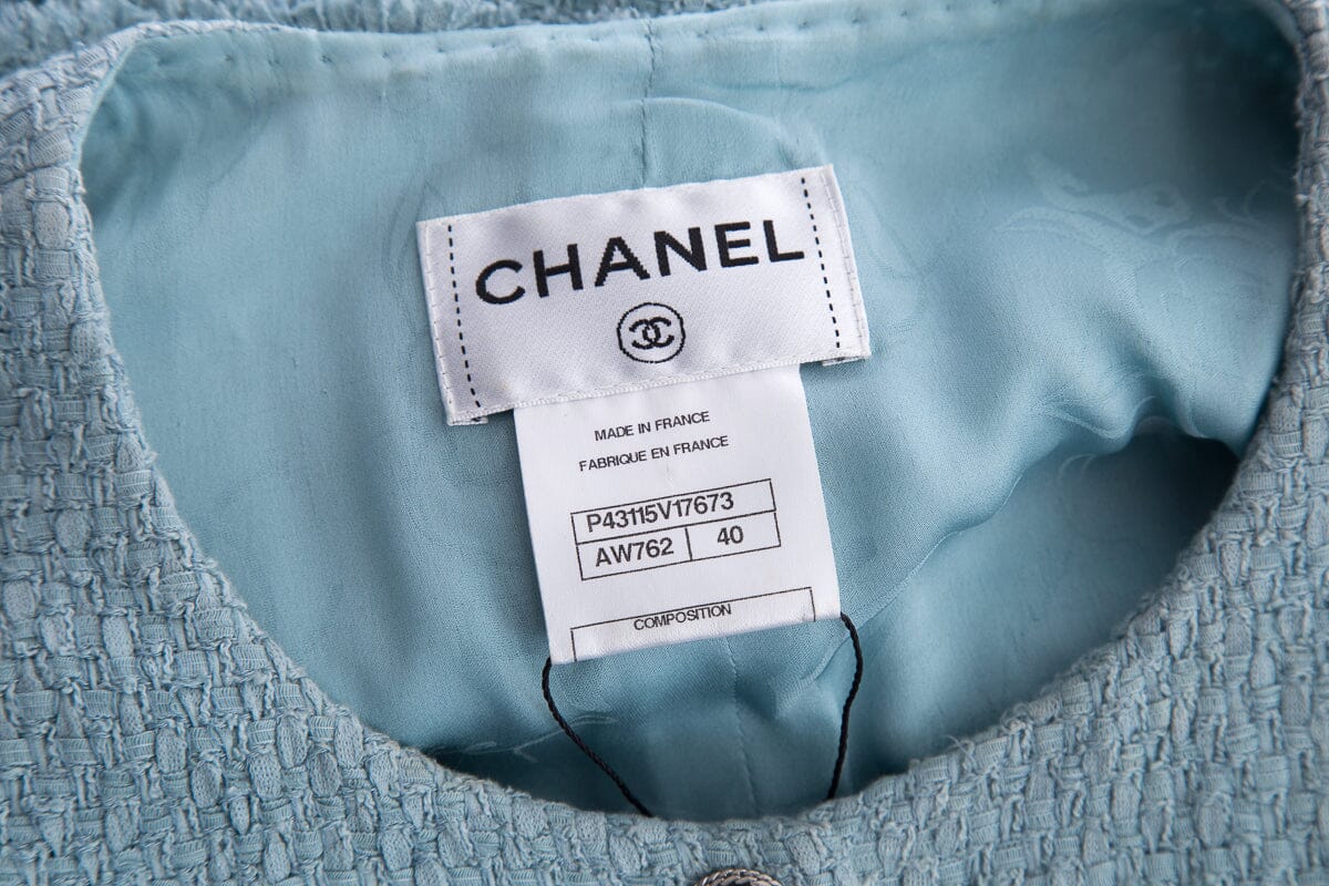 Chanel Blue Tweed Dress SZ 40