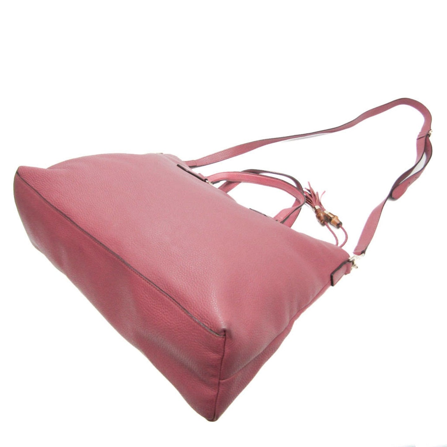Gucci Bamboo Pink Leather Tote Bag ()