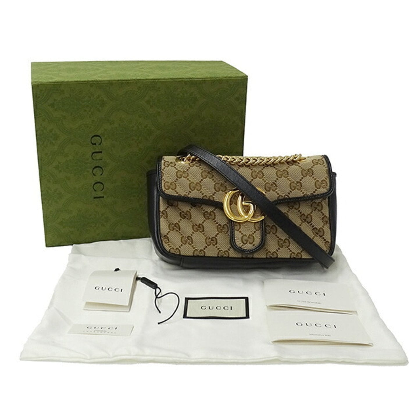 Gucci Gg Marmont Beige Canvas Shoulder Bag ()