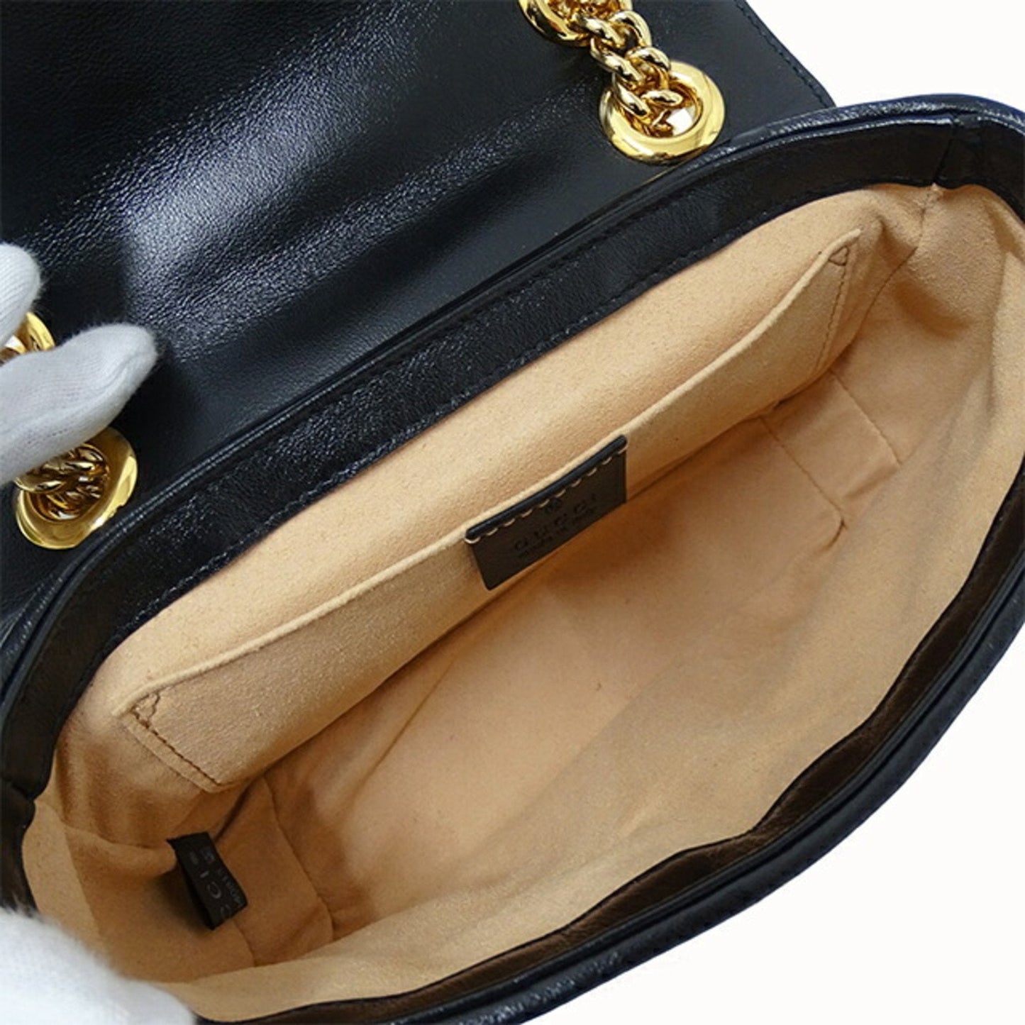 Gucci Gg Marmont Beige Canvas Shoulder Bag ()