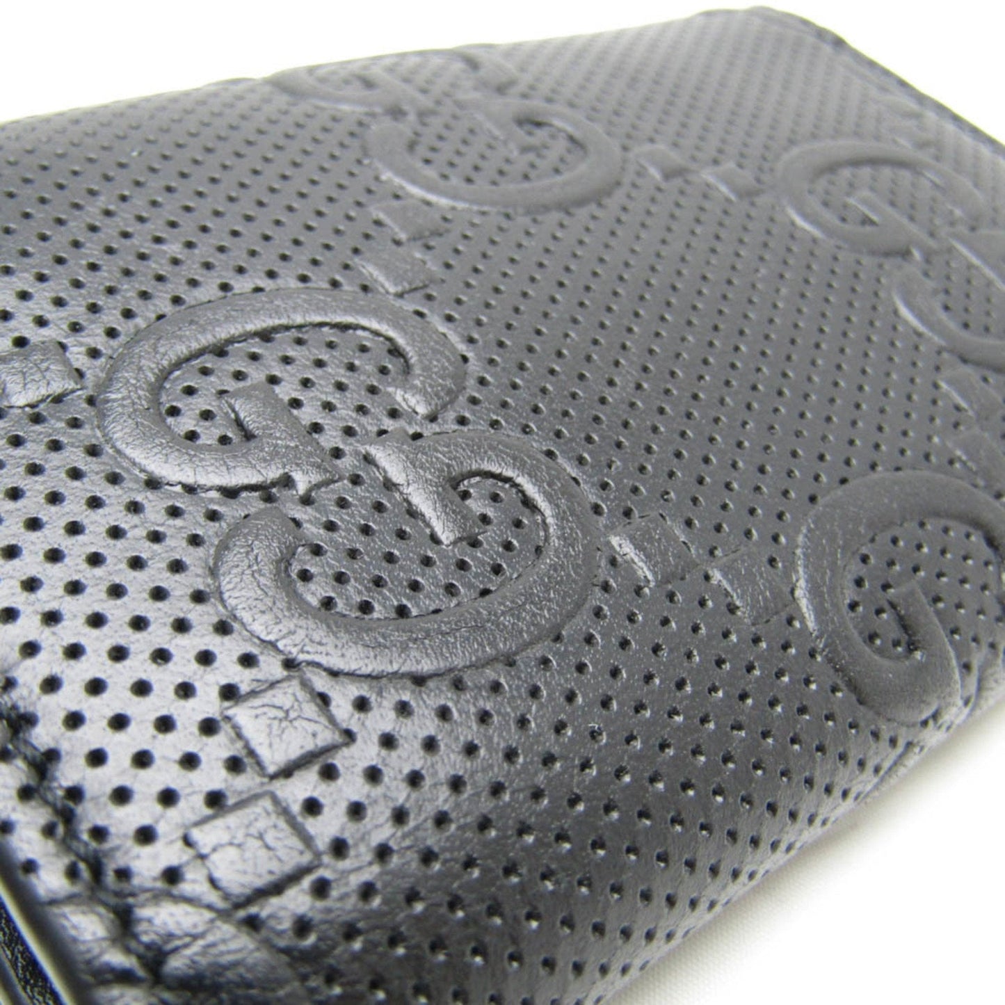 Gucci Gg Embossé Black Leather Wallet  ()