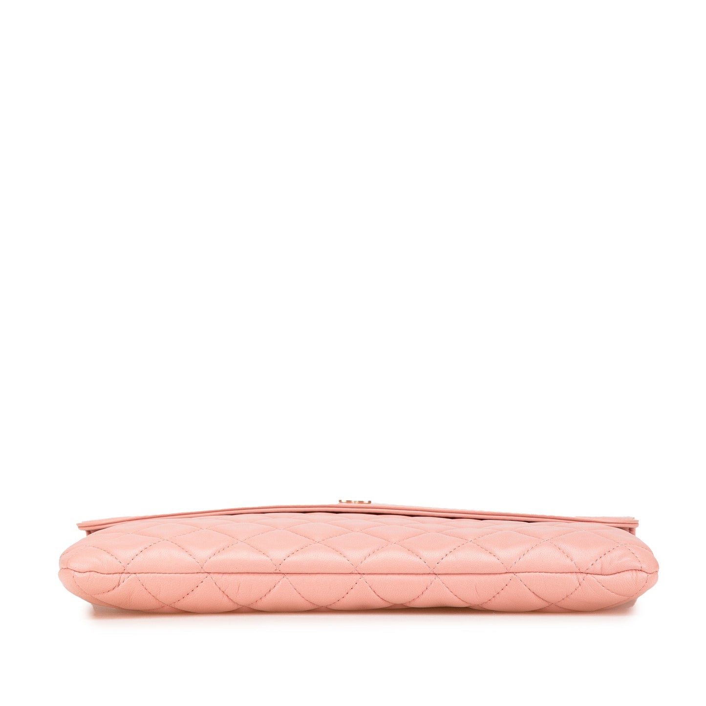 Pink Chanel Medium Quilted Lambskin Flap O Case Clutch