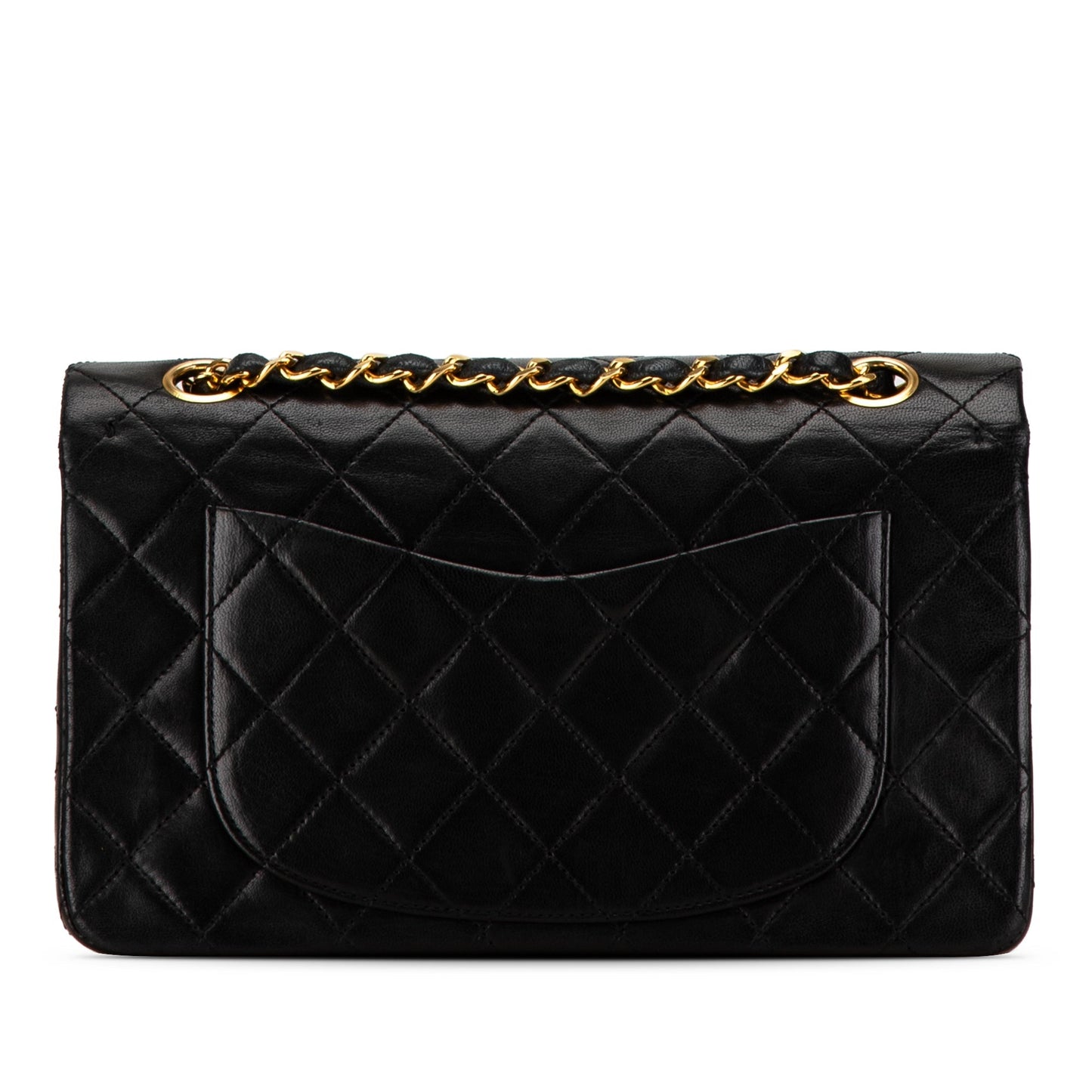 Black Chanel Small Classic Lambskin Double Flap Shoulder Bag