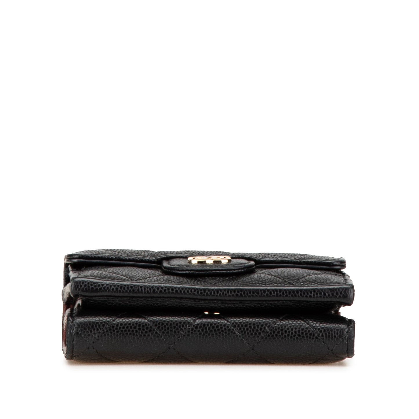 Black Chanel CC Quilted Caviar Trifold Wallet