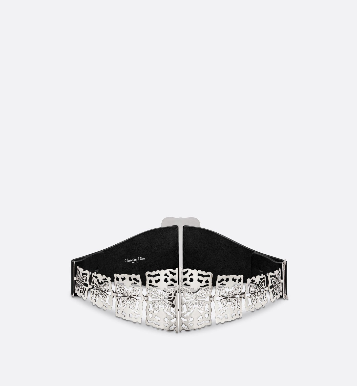 Dior Métamorphose Belt • Black Matte Calfskin and Silver-Finish Metal, 10 CM