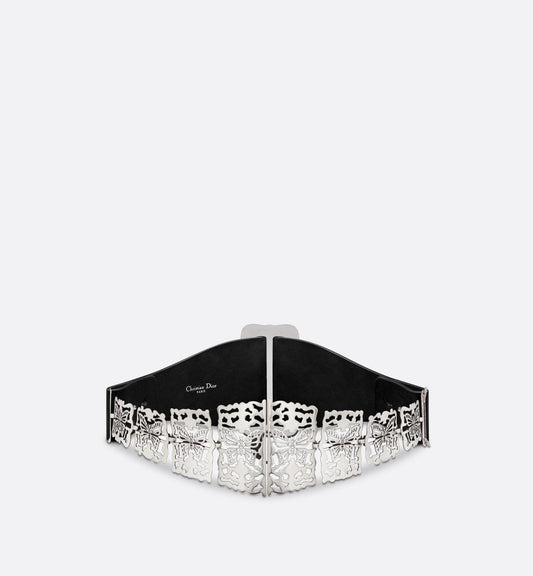 Dior Métamorphose Belt • Black Matte Calfskin and Silver-Finish Metal, 10 CM