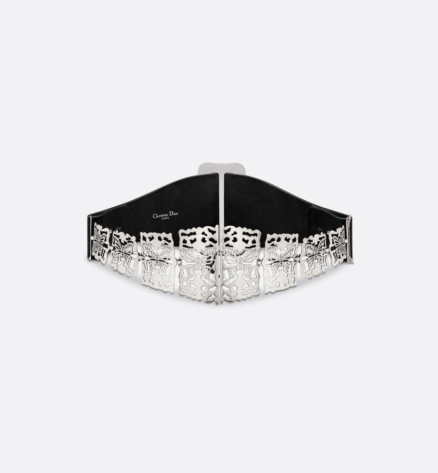 Dior Métamorphose Belt • Black Matte Calfskin and Silver-Finish Metal, 10 CM