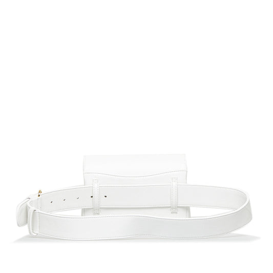 White Chanel Captain Gold Belt Bag