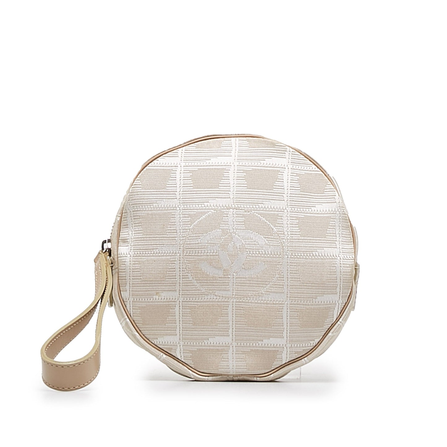 Beige Chanel New Travel Line Nylon Pouch
