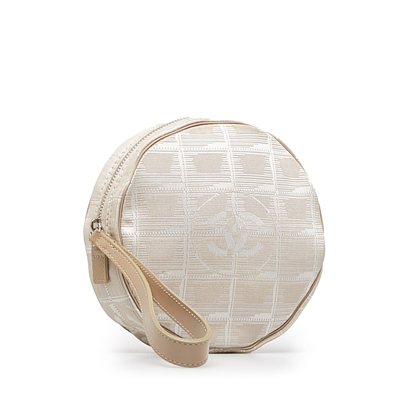 Beige Chanel New Travel Line Nylon Pouch