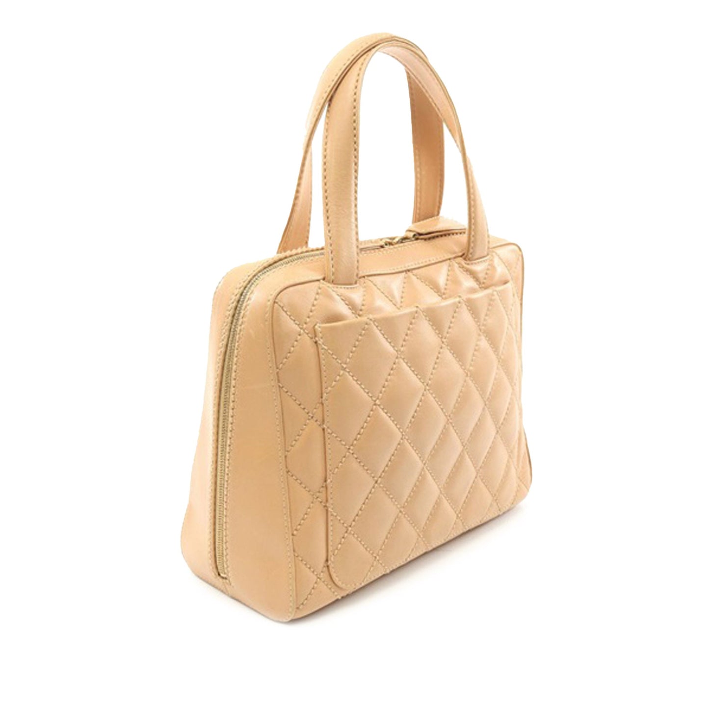 Beige Chanel CC Wild Stitch Handbag