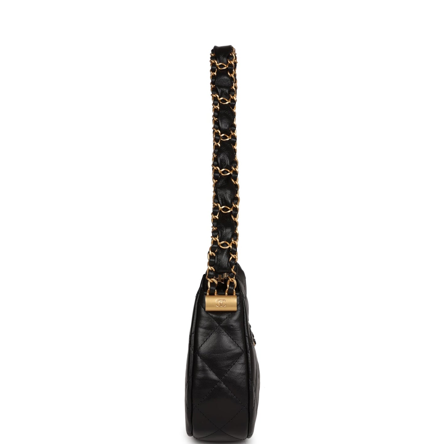 Chanel 19 Hobo Bag Black Aged Calfskin Brushed Gold Hardware