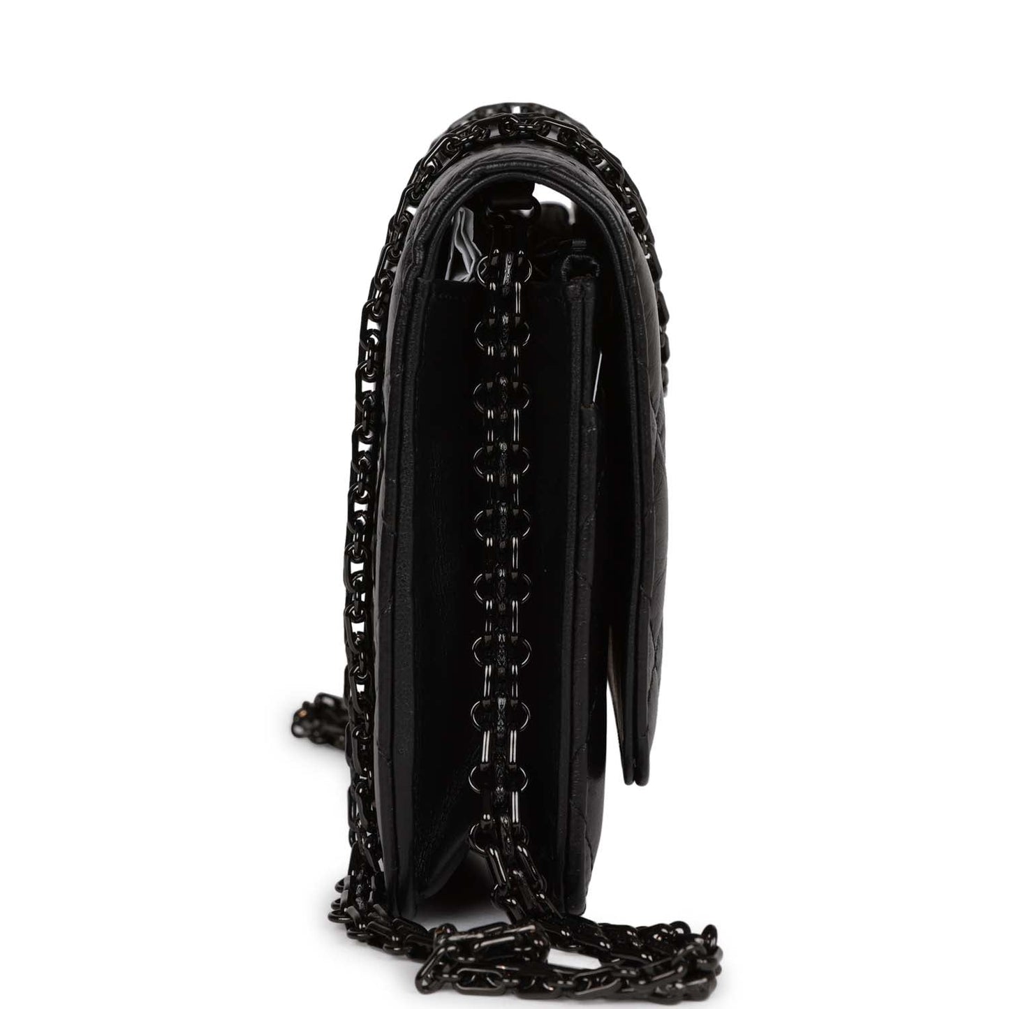 Chanel Reissue Wallet On Chain WOC So Black Aged Calfskin Black Hardware