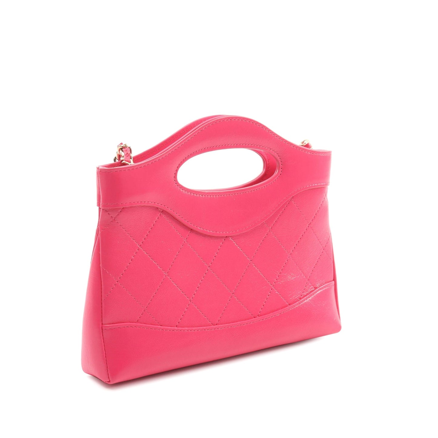 Pink Chanel Nano Shiny Aged Calfskin 31 Shopping Bag Satchel