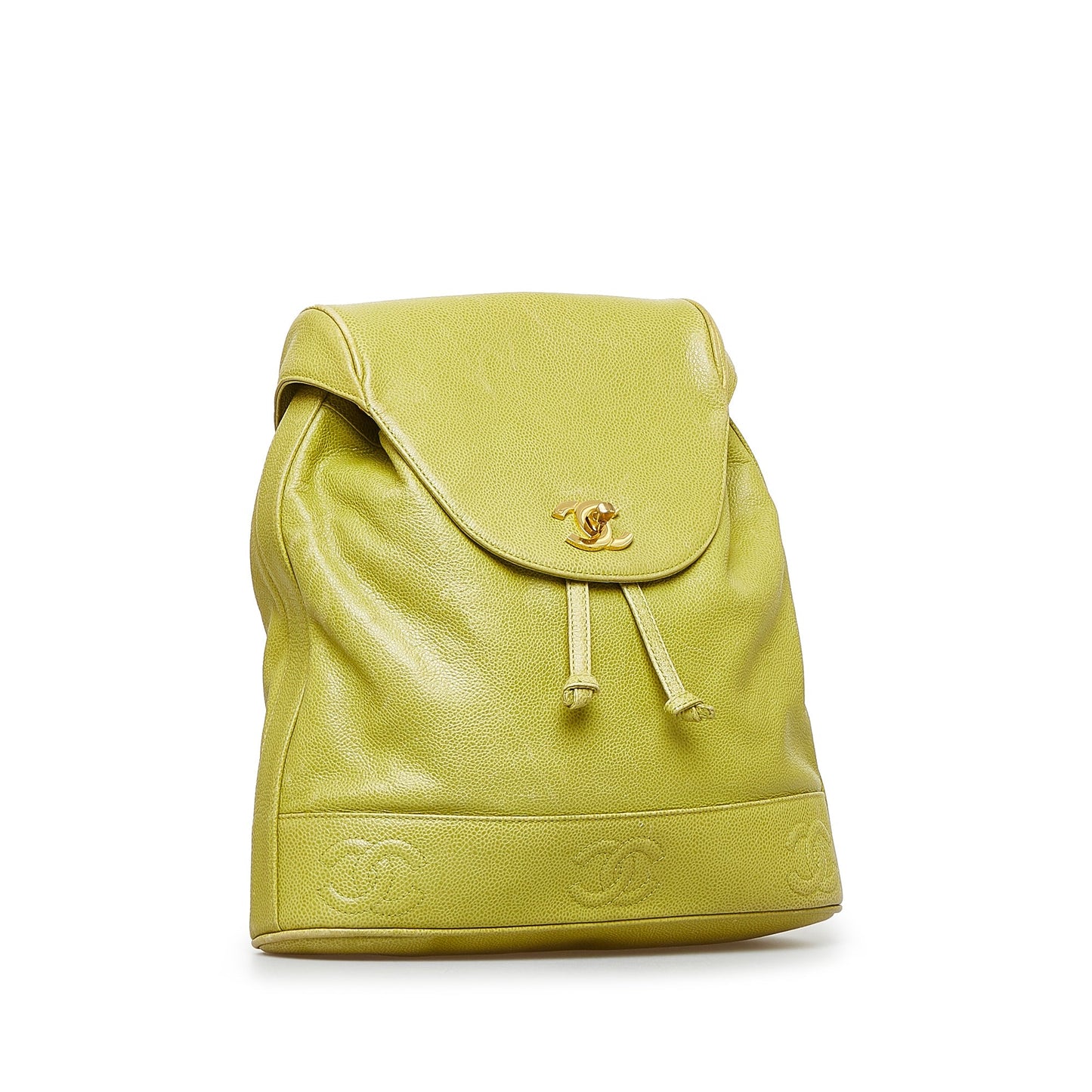 Green Chanel Caviar Triple CC Backpack