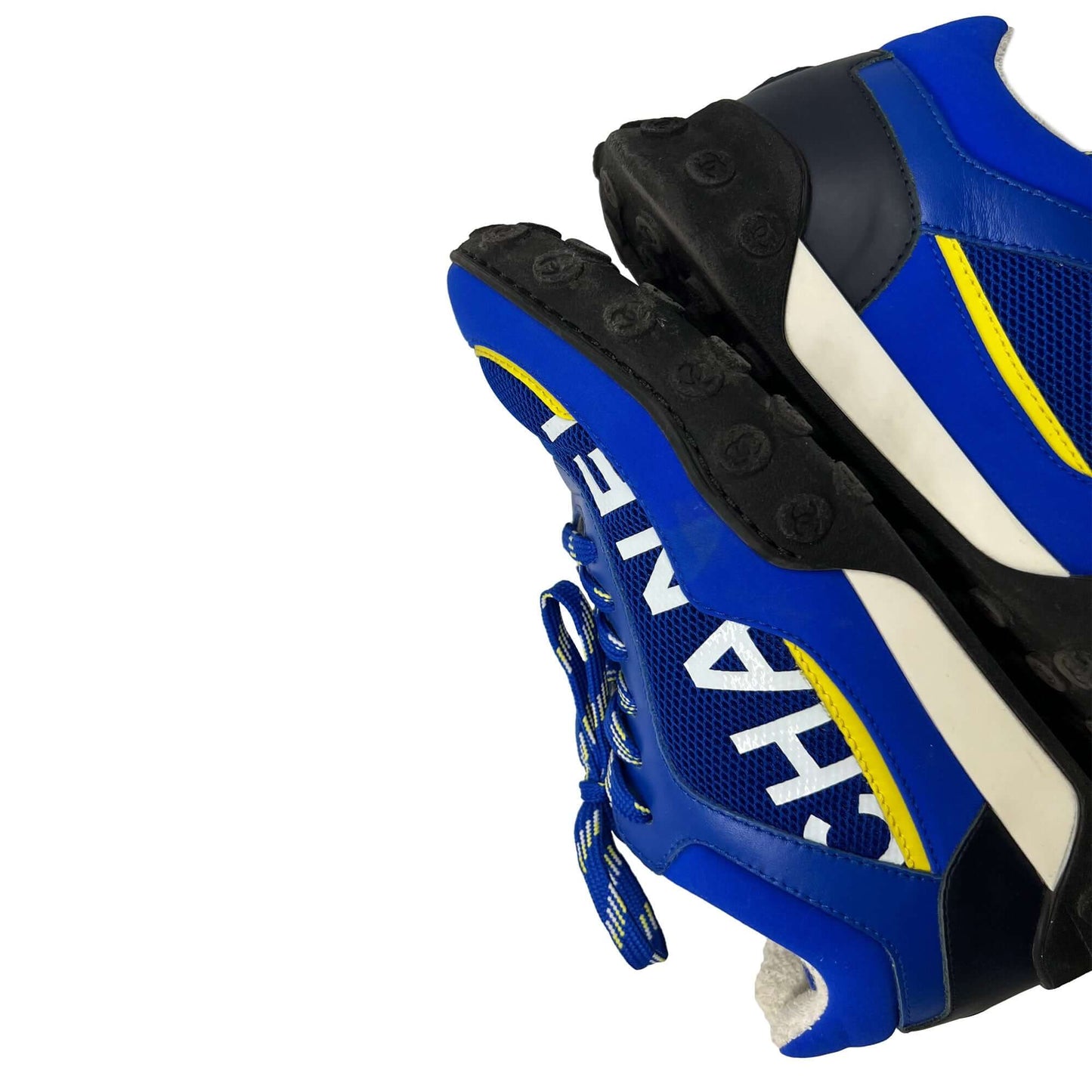 Chanel blue CC logo tennis sneakers