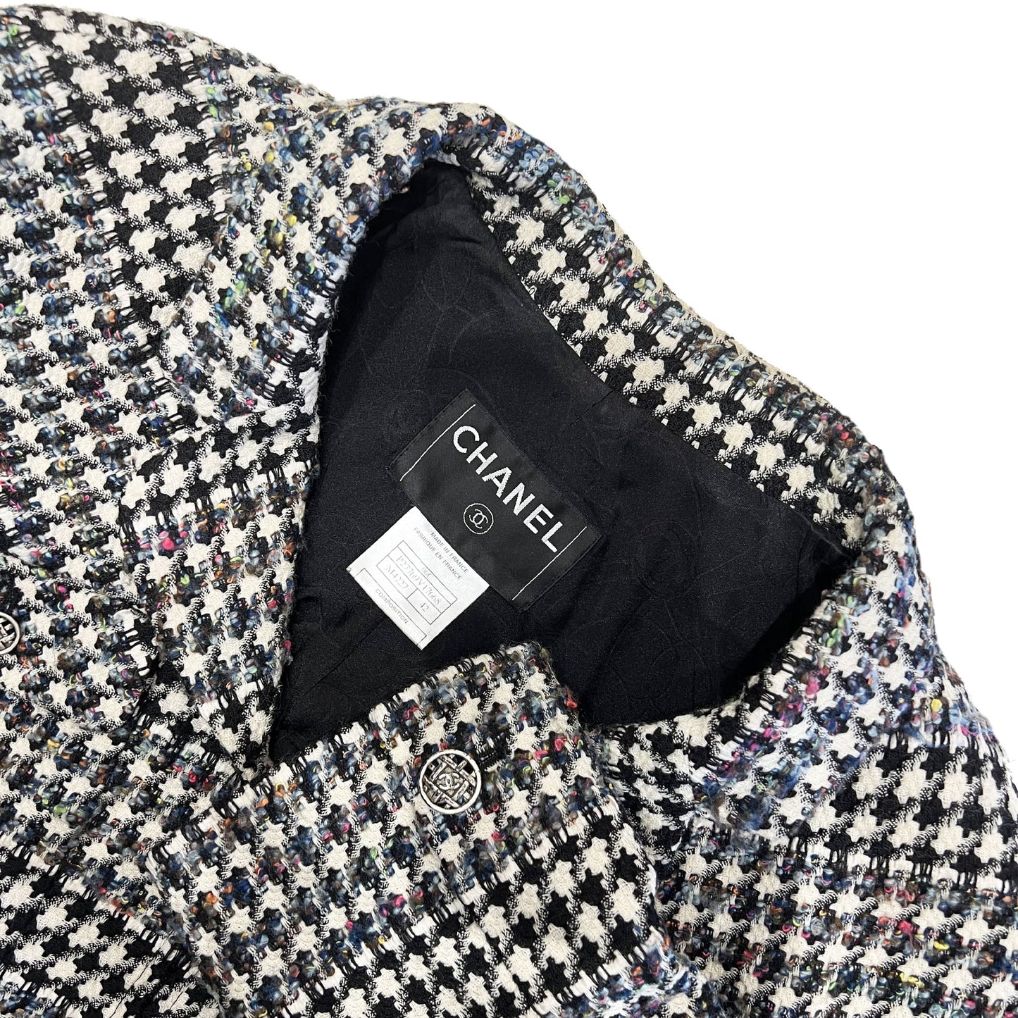 Chanel 2006 Houndstooth Pattern zip-up Designer jacket