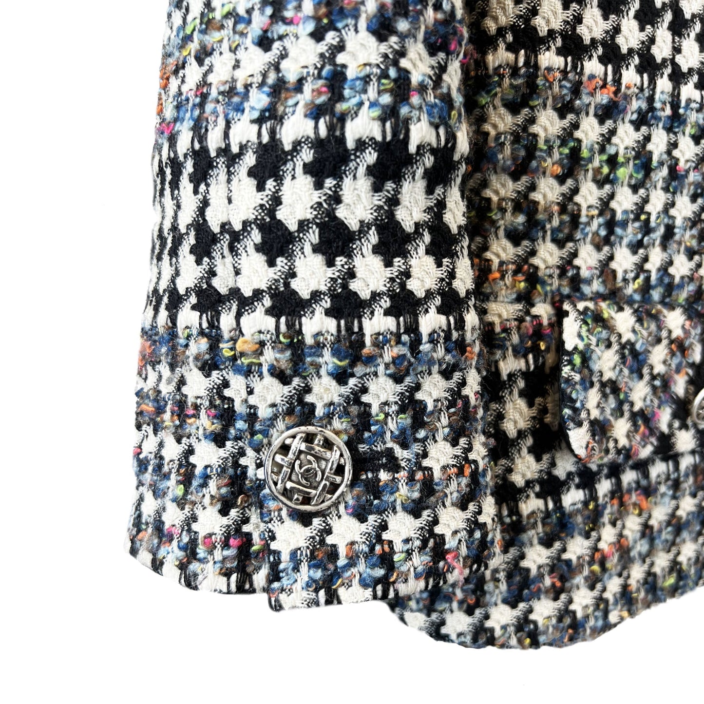 Chanel 2006 Houndstooth Pattern zip-up Designer jacket