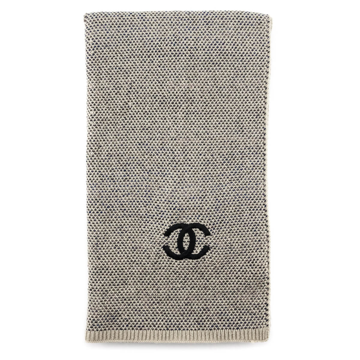 Chanel Beige & Black Cashmere and Silk CC Stole
