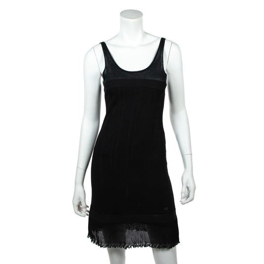 Chanel Black Camellia Sleeveless Dress Size S | FR 38