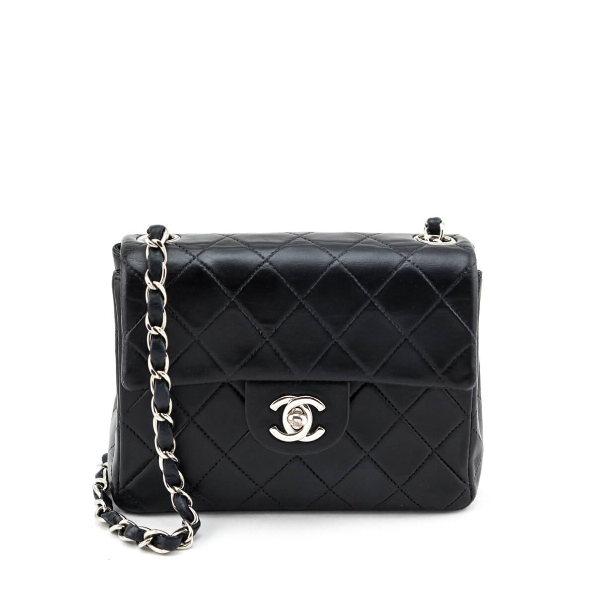 Chanel Black Quilted Lambskin Vintage Mini Single Flap Bag