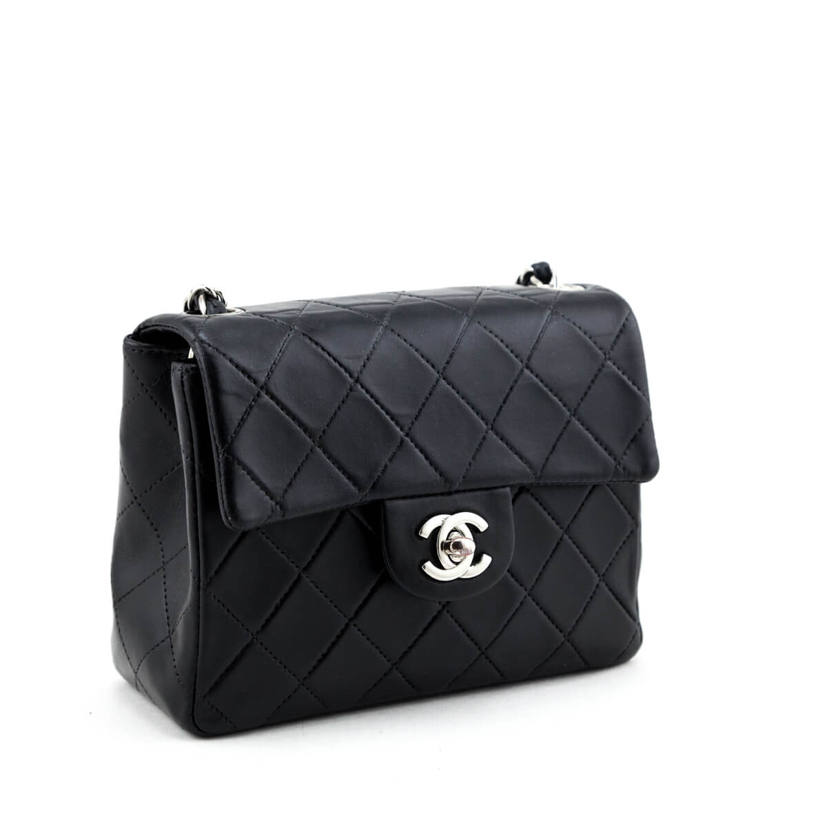 Chanel Black Quilted Lambskin Vintage Mini Single Flap Bag