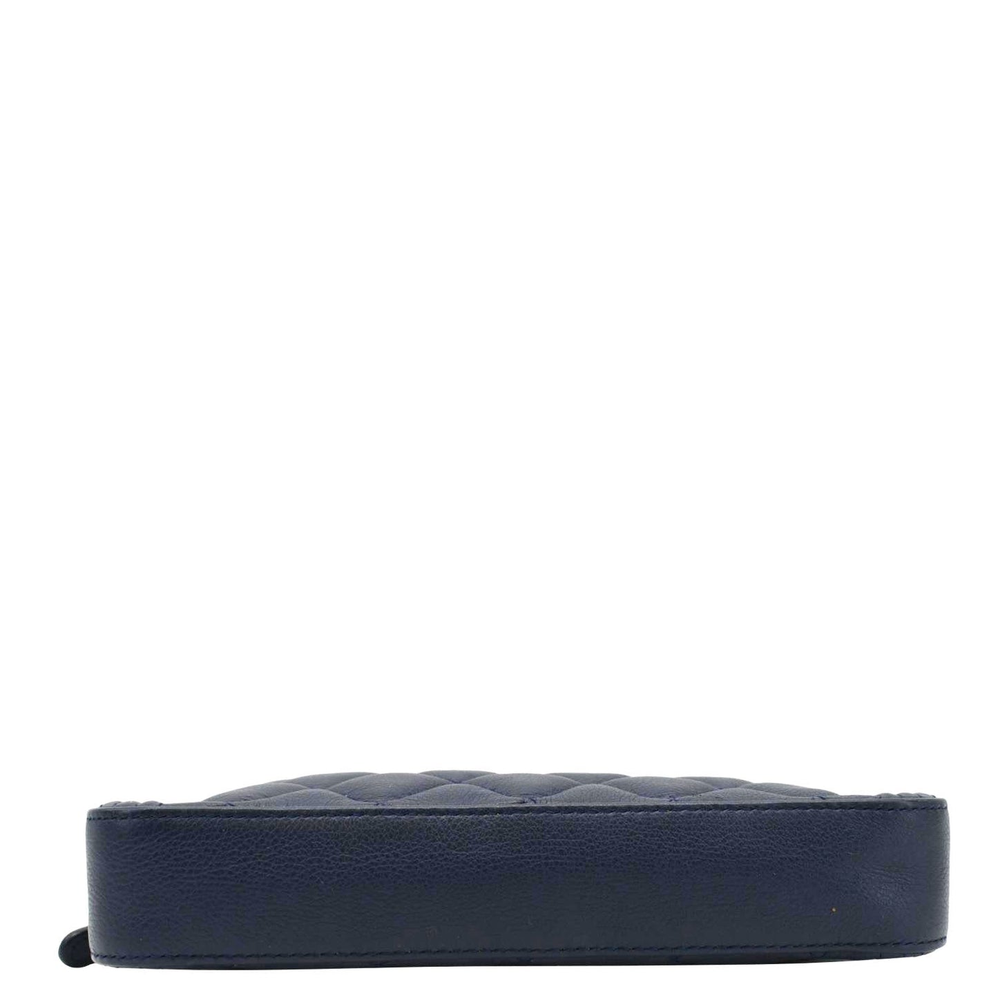 CHANEL Boy Double Zip Wallet on Chain Leather Crossbody Bag Navy Blue