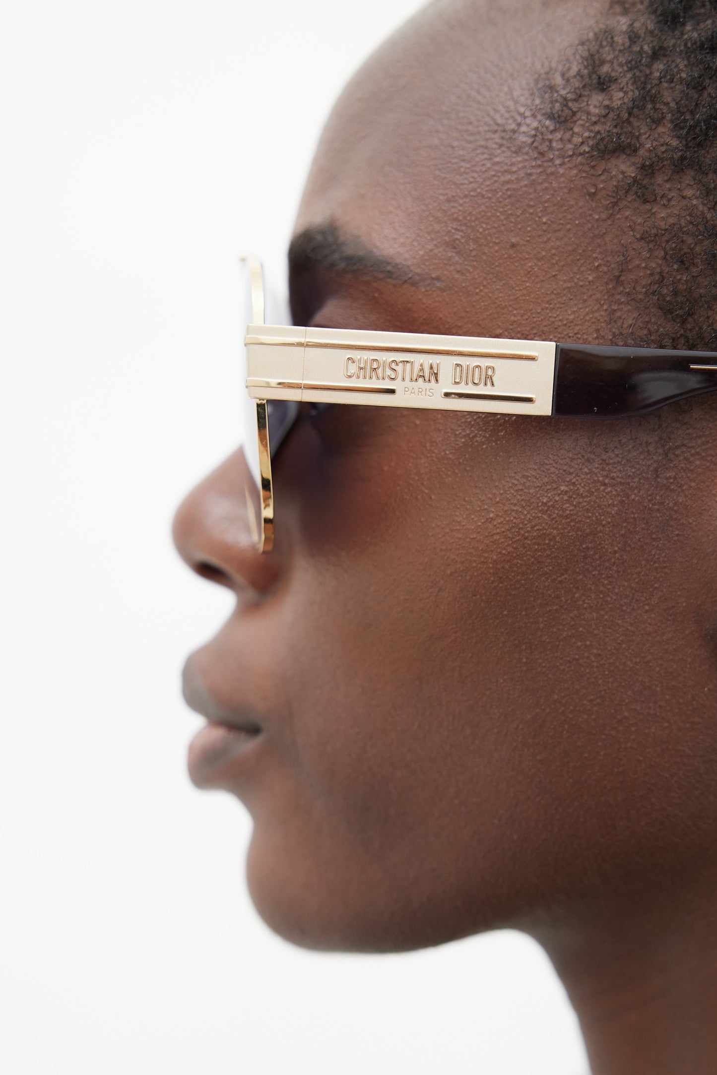 Black & Gold DiorSignature A3U TF056 Aviator Sunglasses
