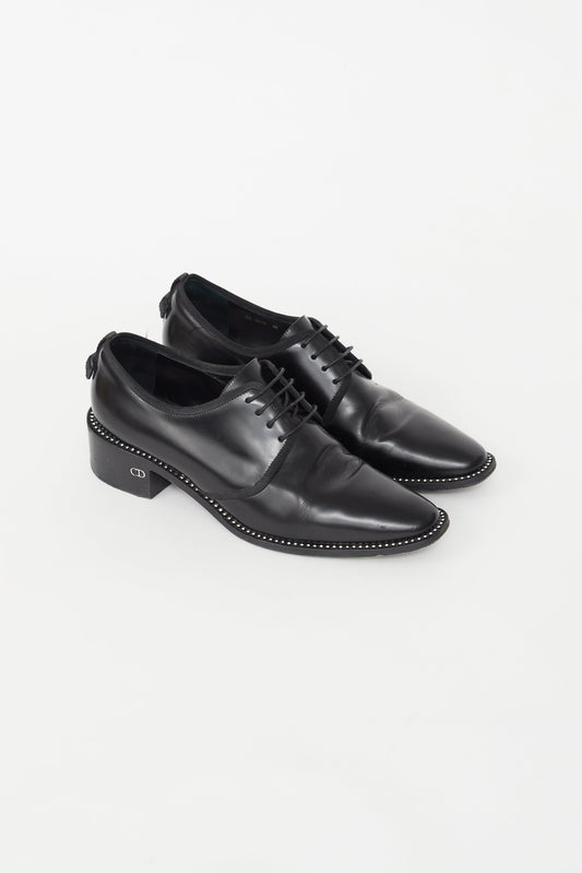 Black Faux Crystal Oxford Dress Shoe