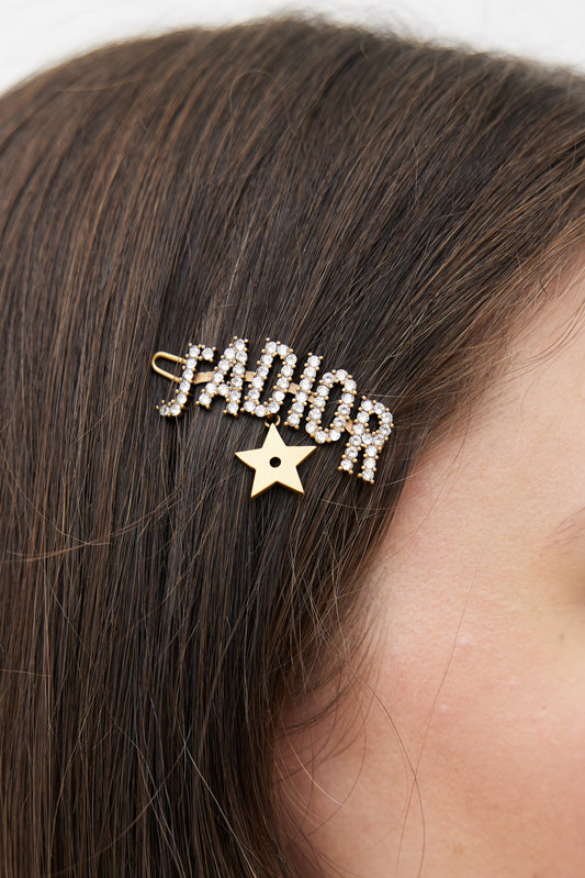 Gold-Tone J'Adior Crystal Hair Clip