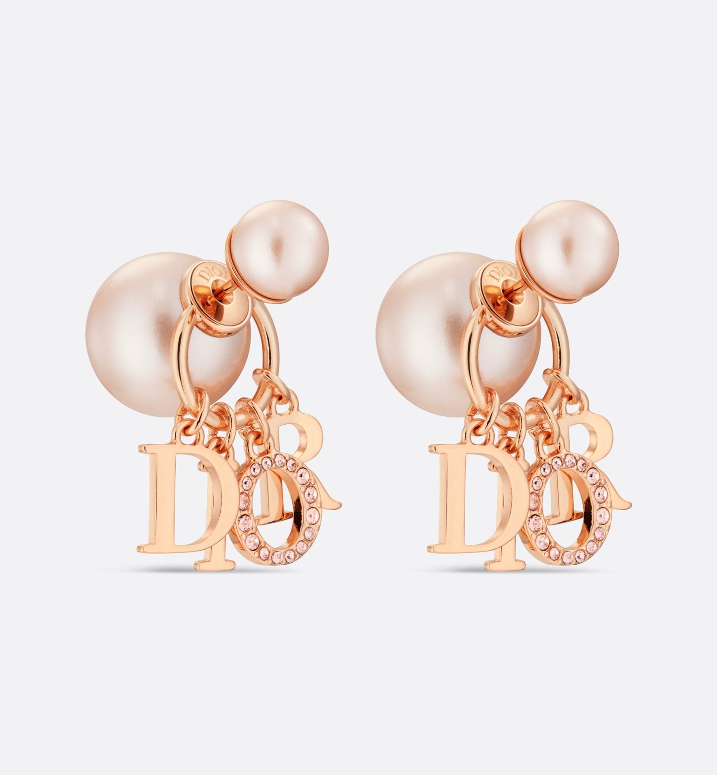 Dior Tribales Earrings • Pink-Finish Metal with Pink Resin Pearls and Crystals