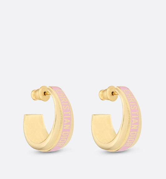 Dior Code Earrings • Gold-Finish Metal and Melocoton Pink Lacquer