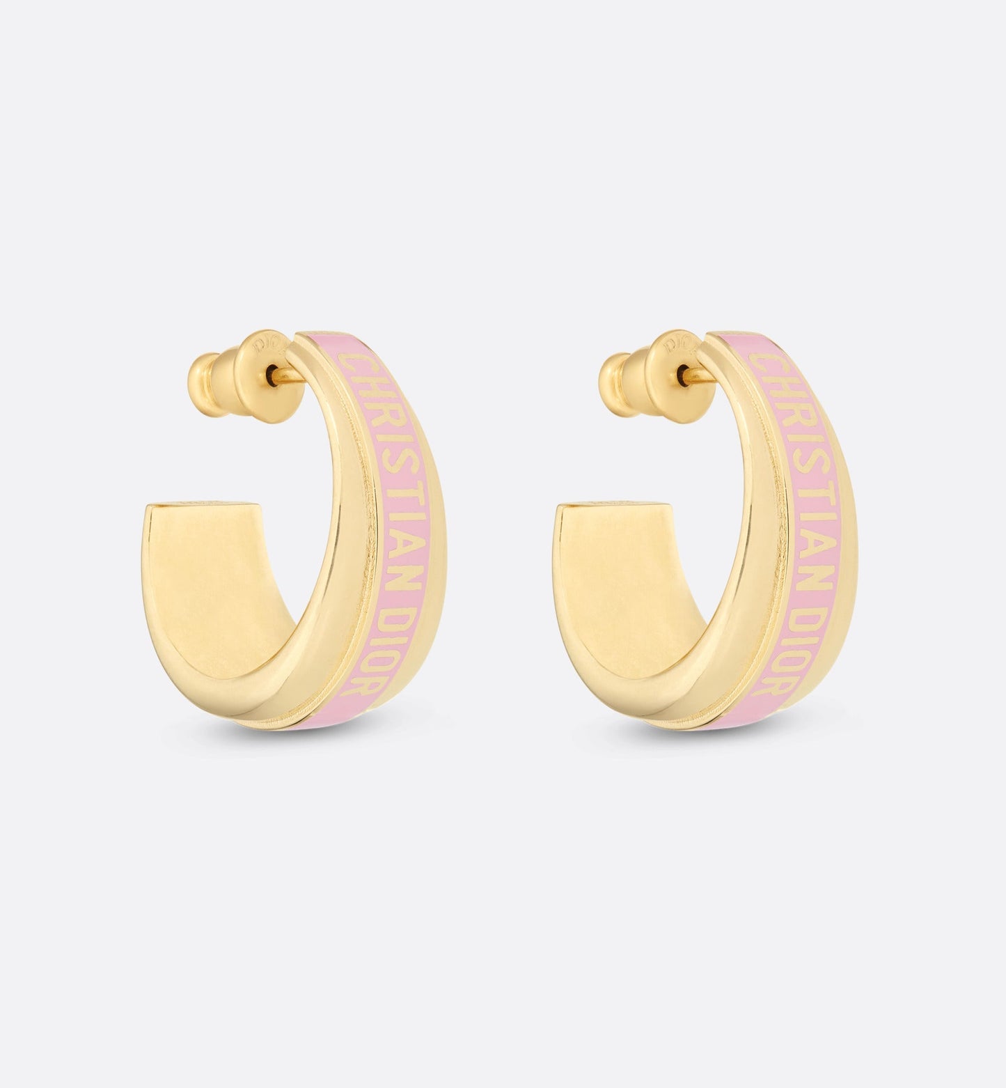 Dior Code Earrings • Gold-Finish Metal and Melocoton Pink Lacquer