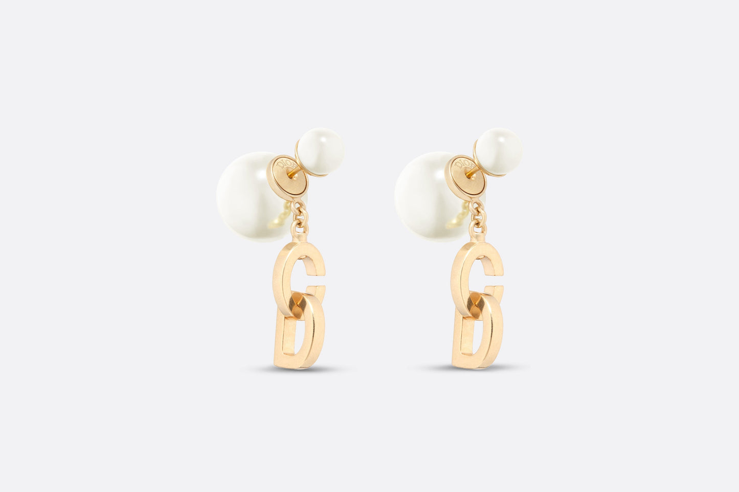Dior Tribales Earrings • Gold-Finish Metal and White Resin Pearls