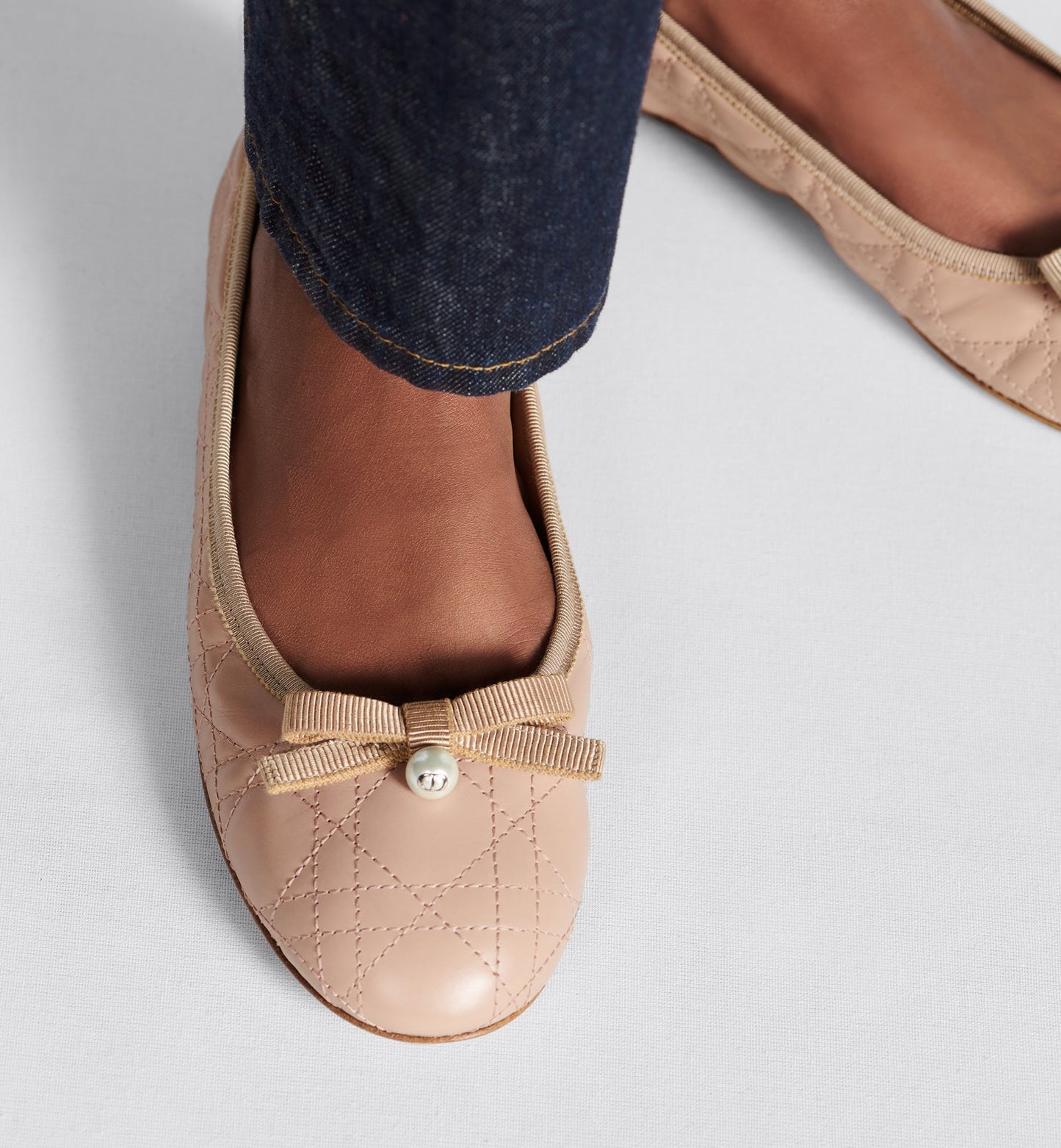 Dior Ballet Flat • Nude Quilted Cannage Calfskin