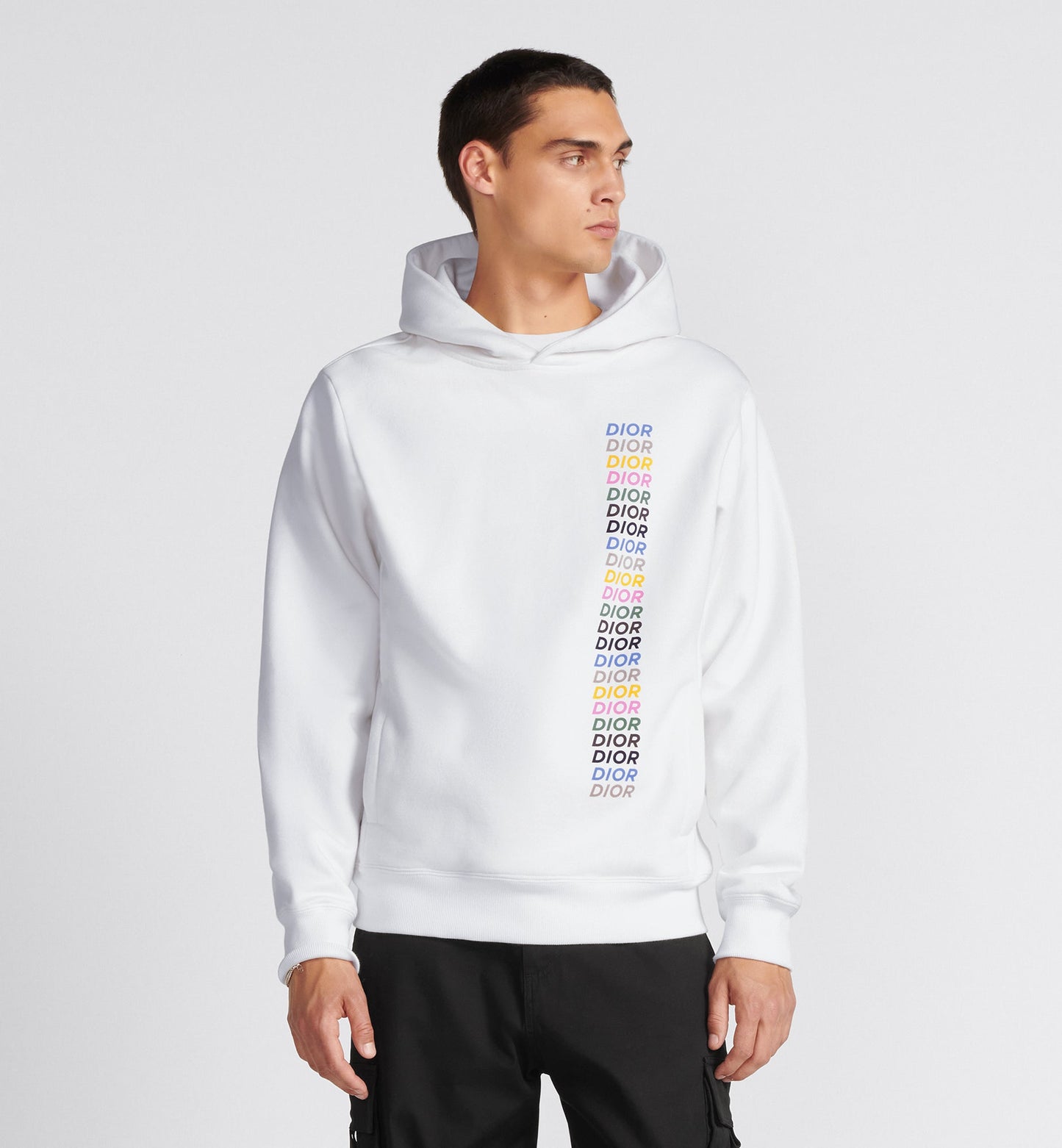 Relaxed-Fit Hooded Sweatshirt • White Cotton Fleece