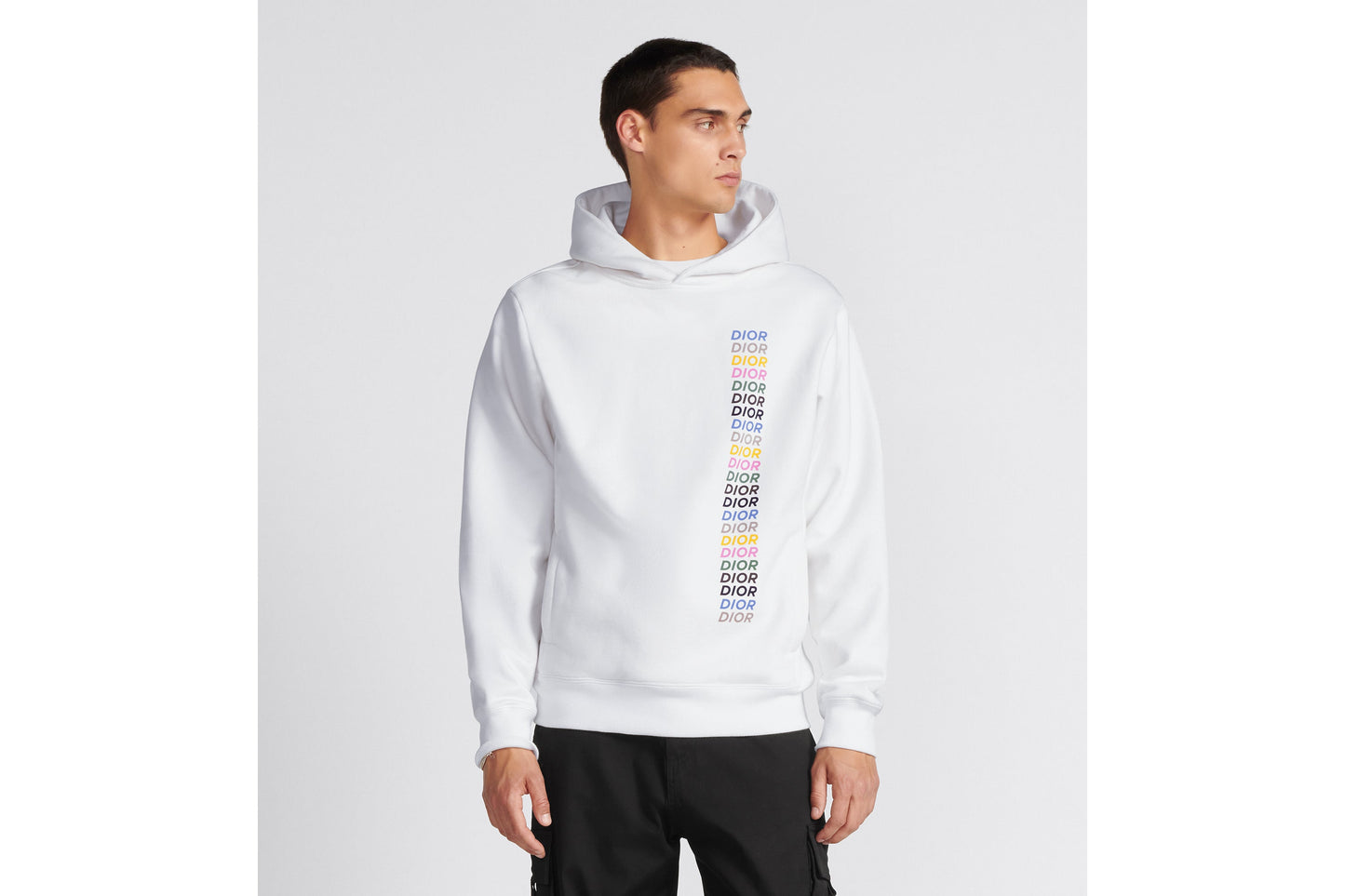 Relaxed-Fit Hooded Sweatshirt • White Cotton Fleece
