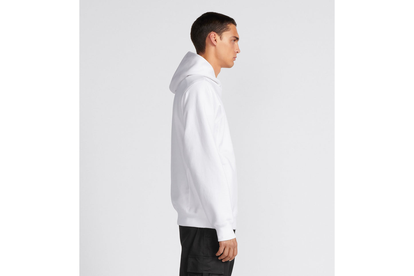 Relaxed-Fit Hooded Sweatshirt • White Cotton Fleece