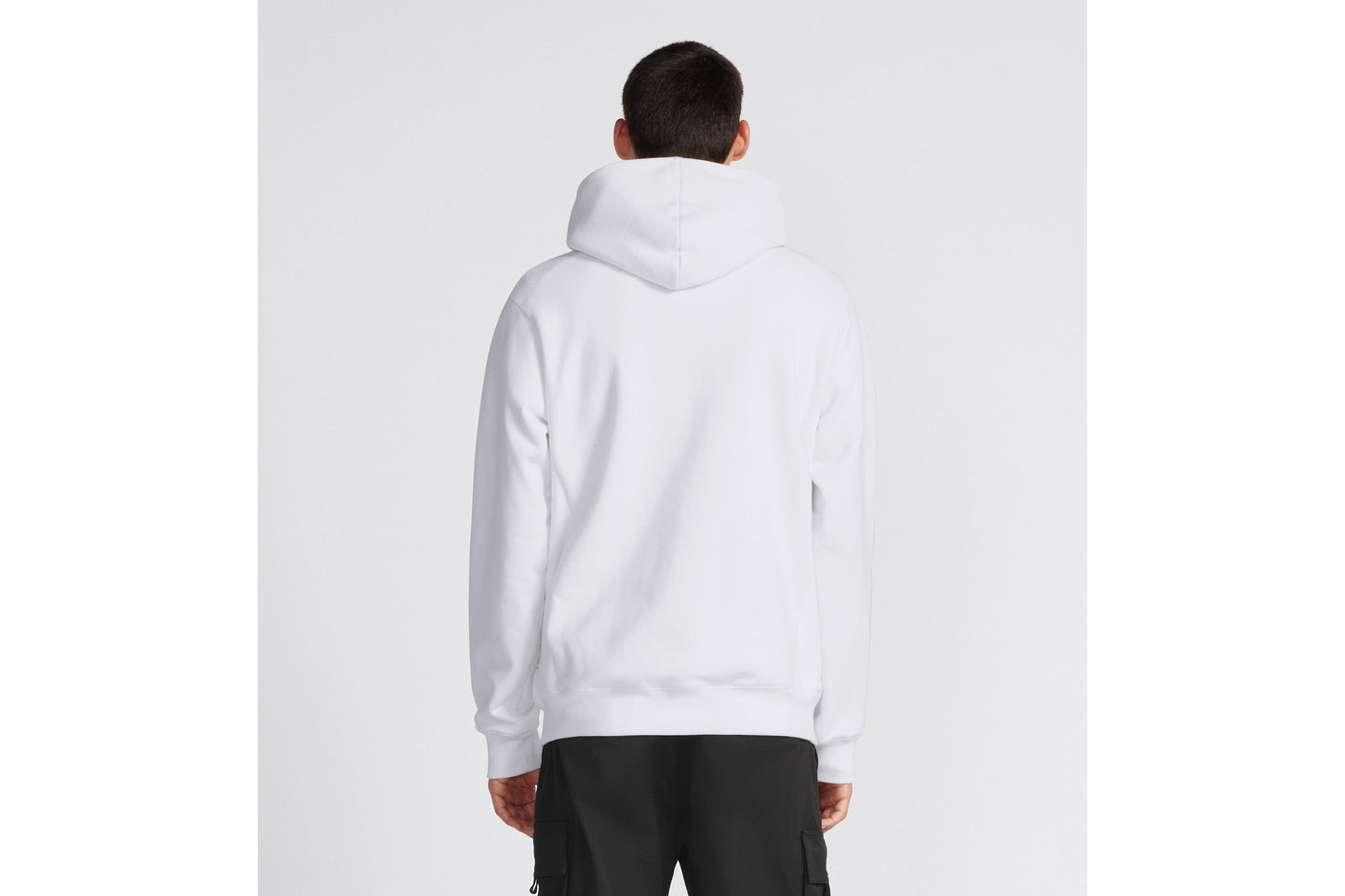Relaxed-Fit Hooded Sweatshirt • White Cotton Fleece