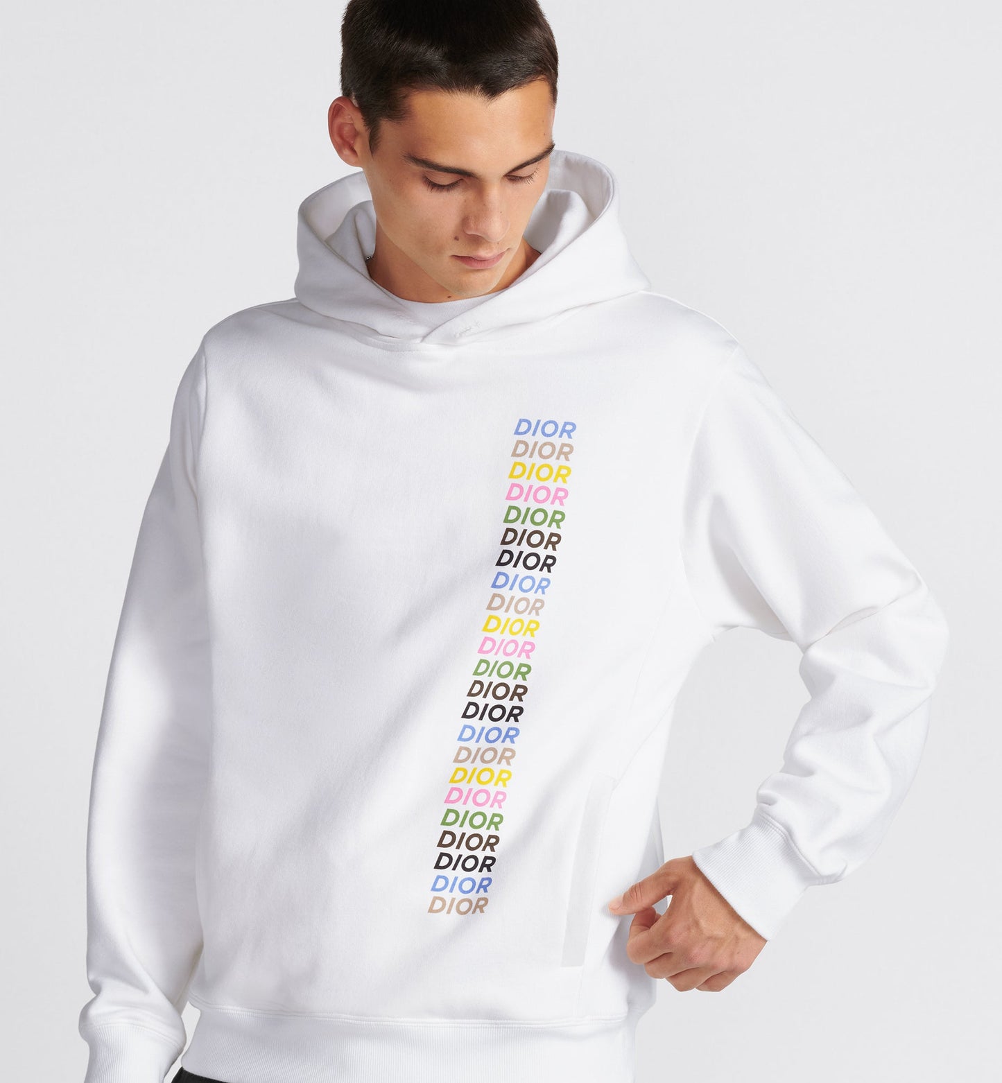 Relaxed-Fit Hooded Sweatshirt • White Cotton Fleece