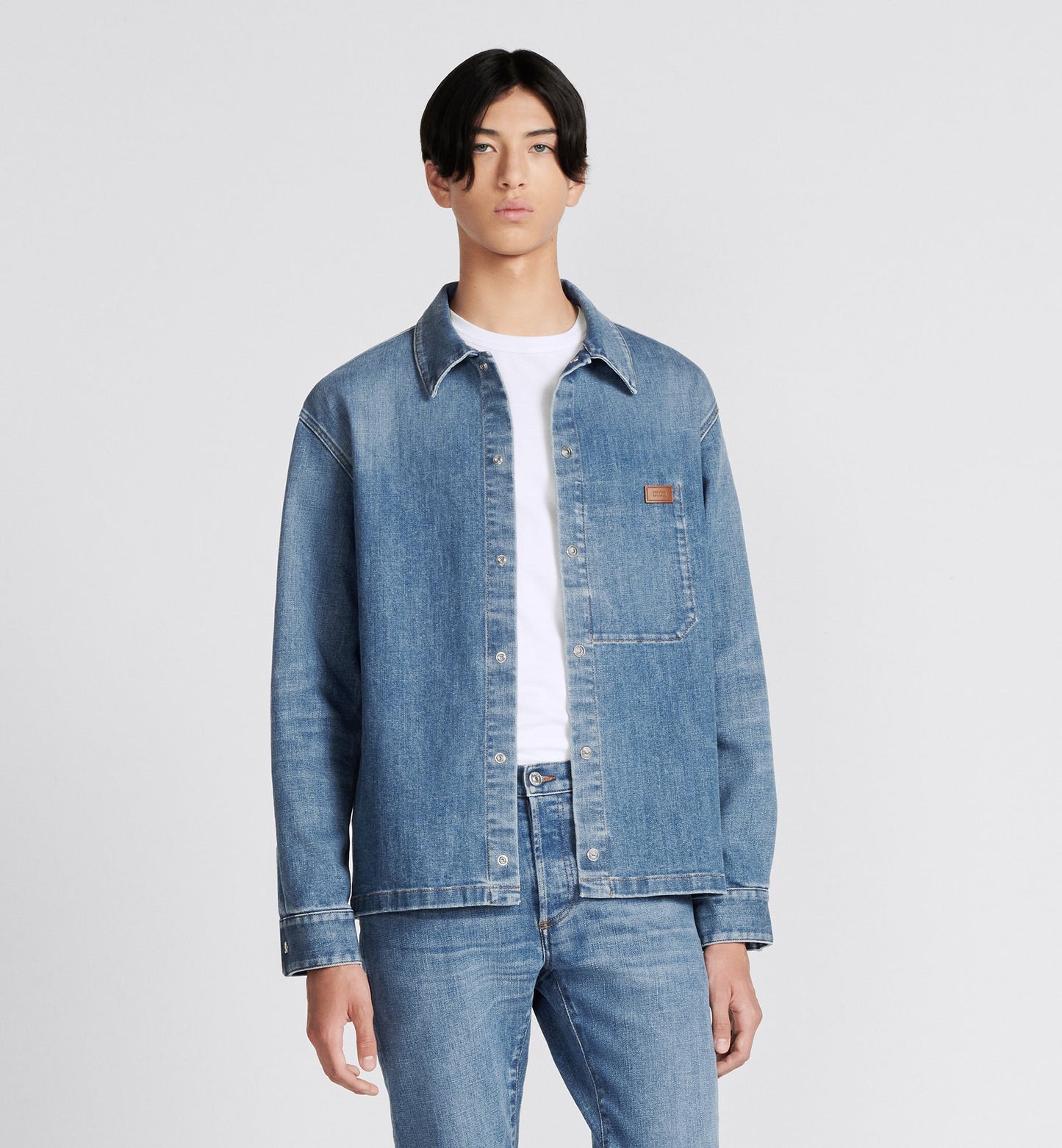 Overshirt • Blue Cotton-Blend Twill