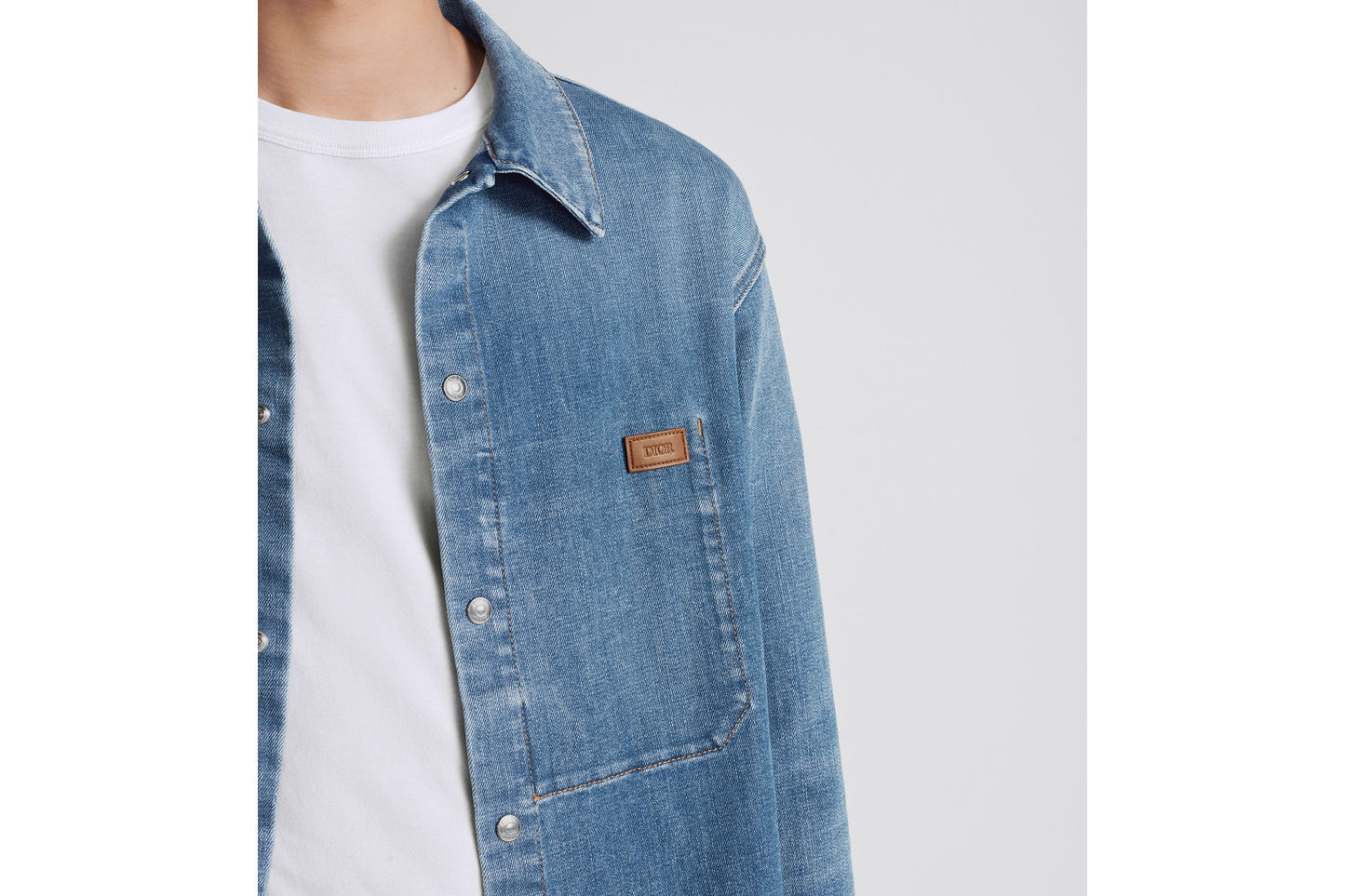 Overshirt • Blue Cotton-Blend Twill