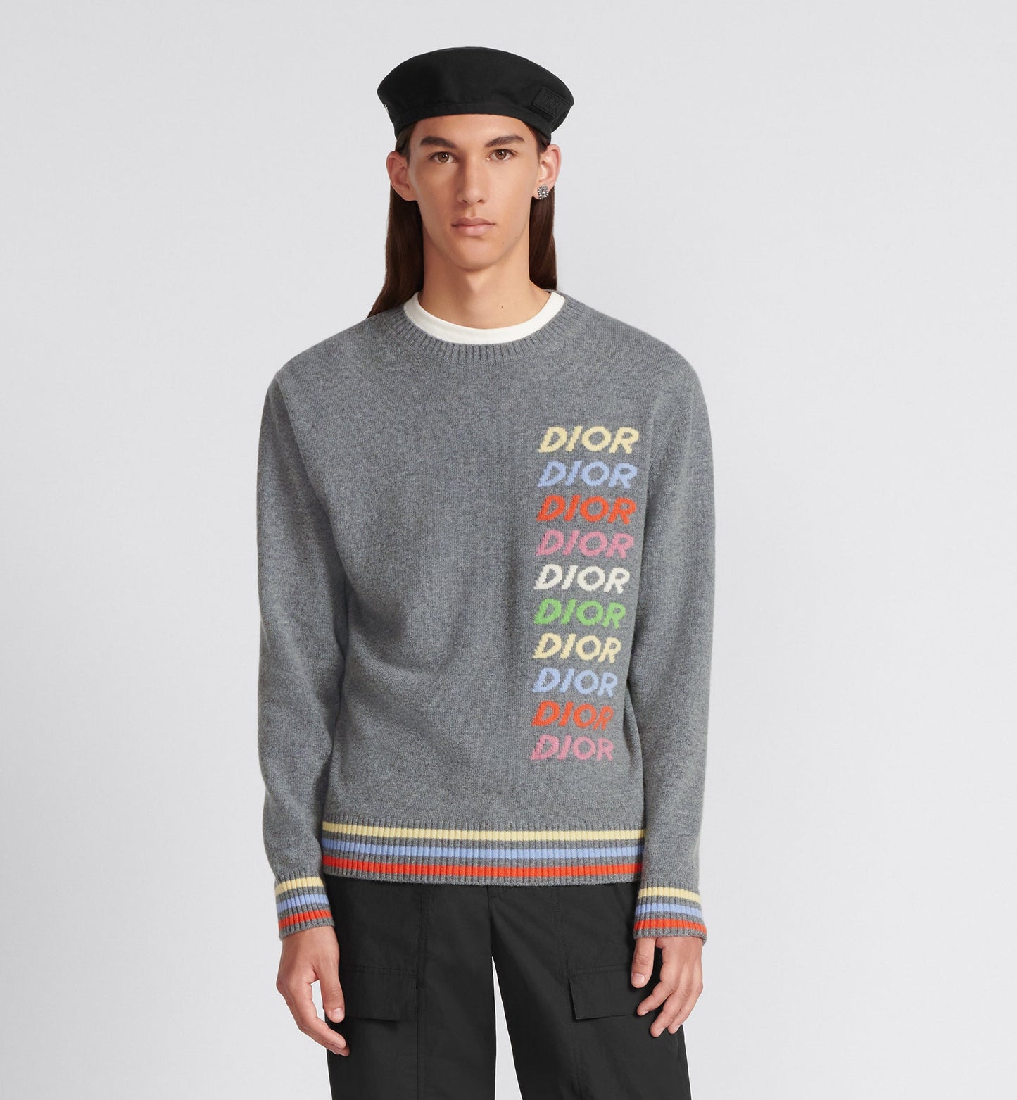 Sweater • Gray Wool and Cashmere Intarsia