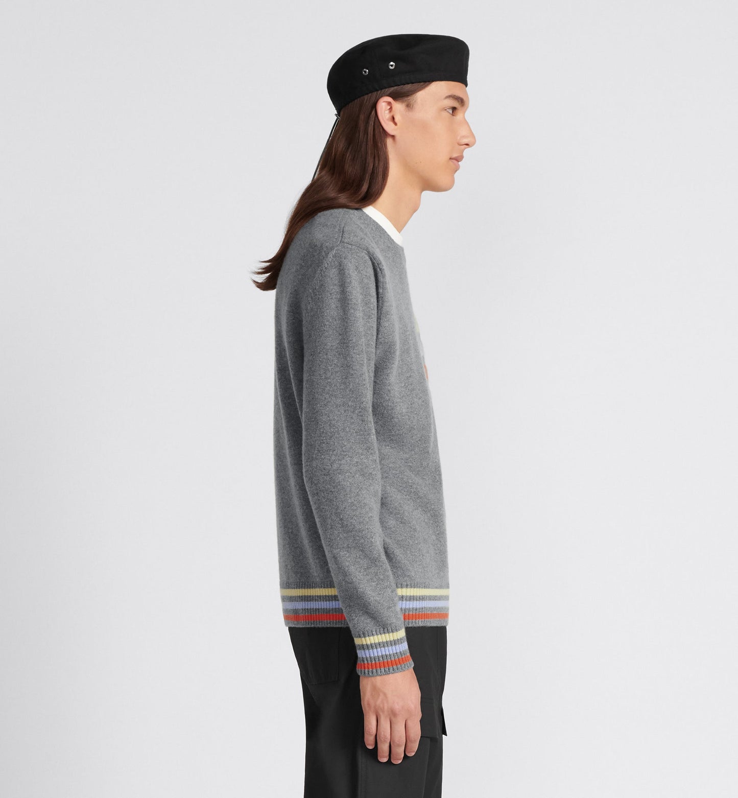 Sweater • Gray Wool and Cashmere Intarsia