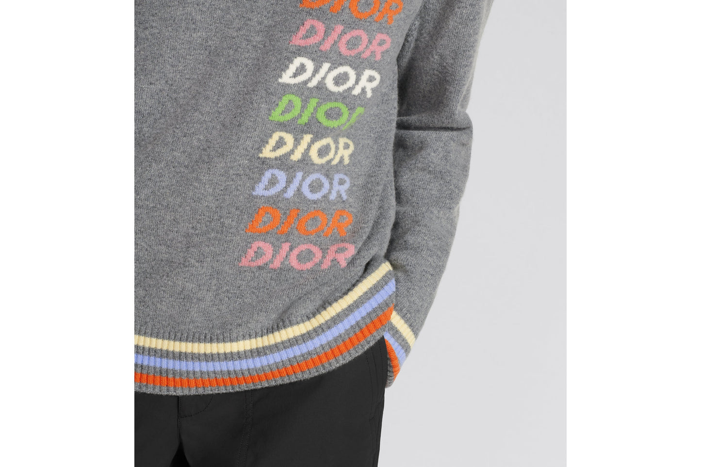 Sweater • Gray Wool and Cashmere Intarsia