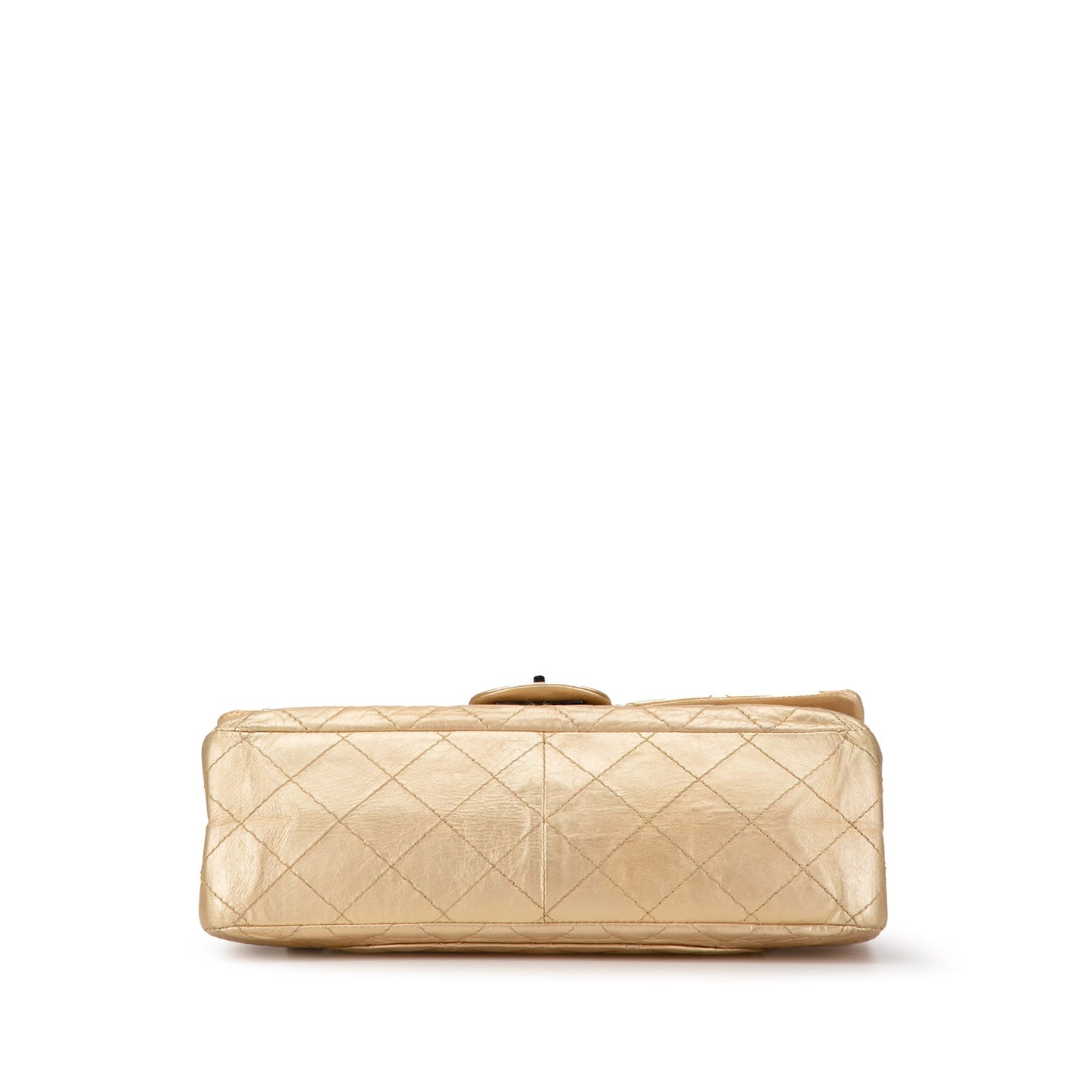 Gold Chanel Reissue 2.55 Aged Calfskin Double Flap 227 Shoulder Bag