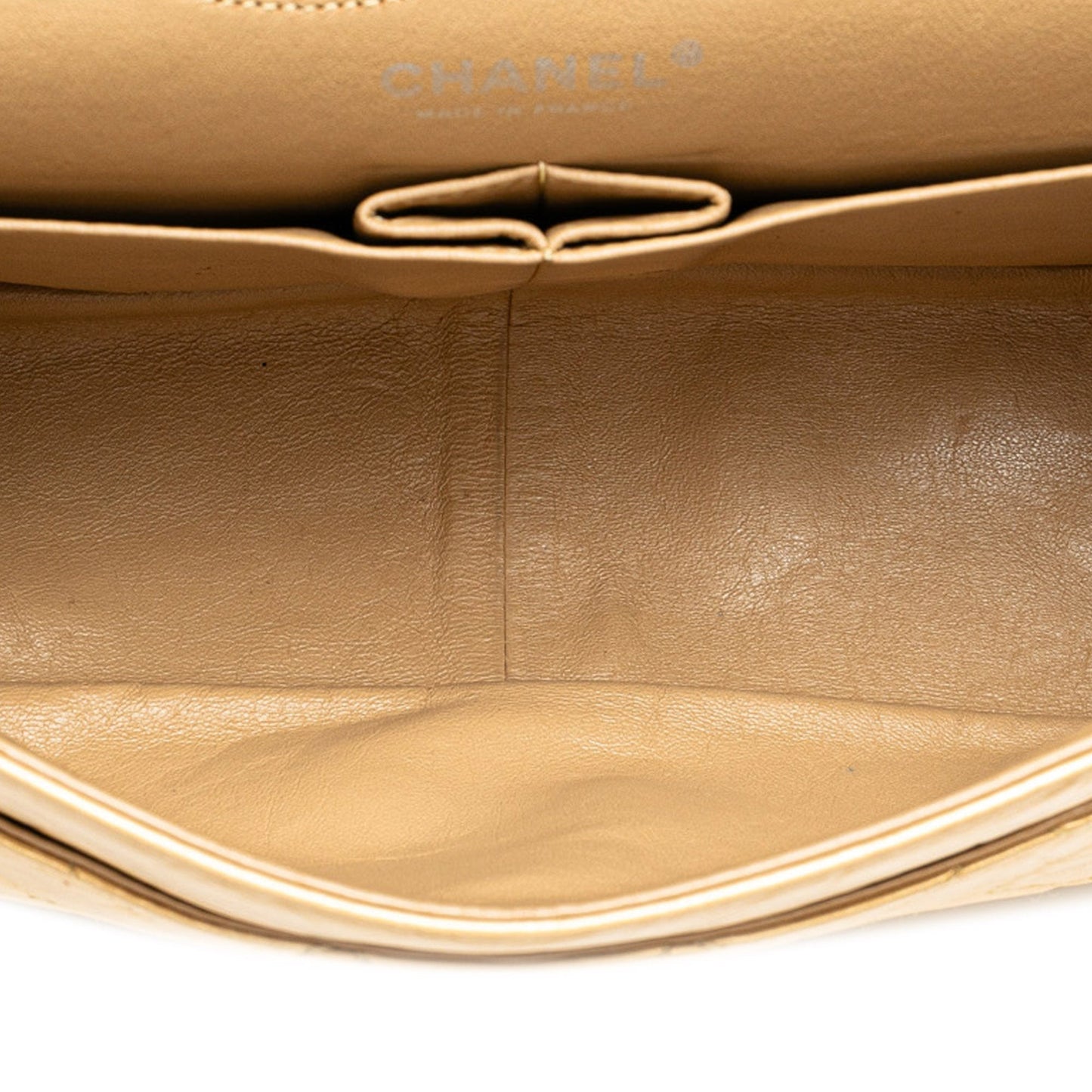 Gold Chanel Reissue 2.55 Aged Calfskin Double Flap 227 Shoulder Bag