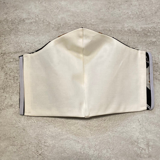 Chanel Black and Grey Silk Scarf Face Mask