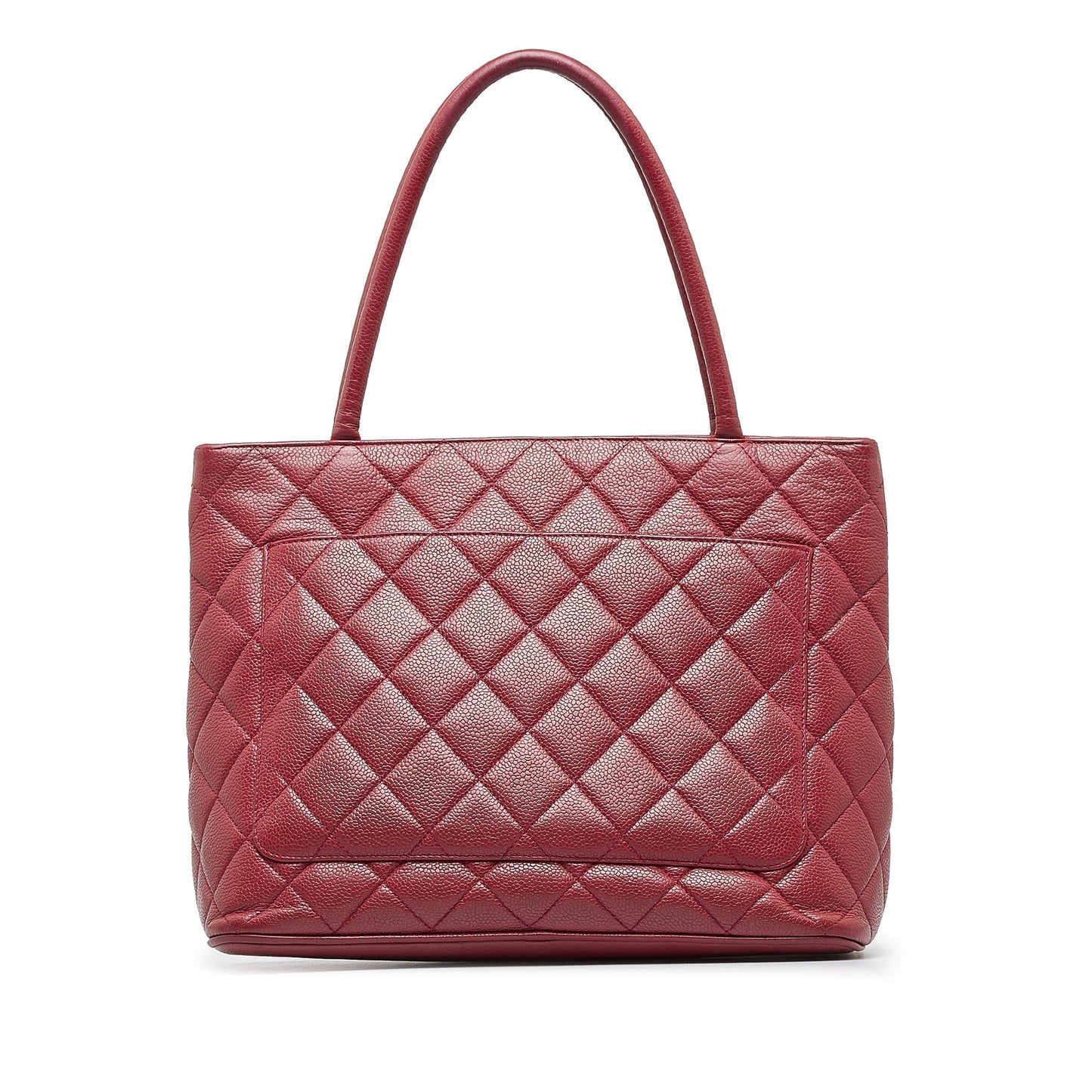 Red Chanel Caviar Medallion Tote