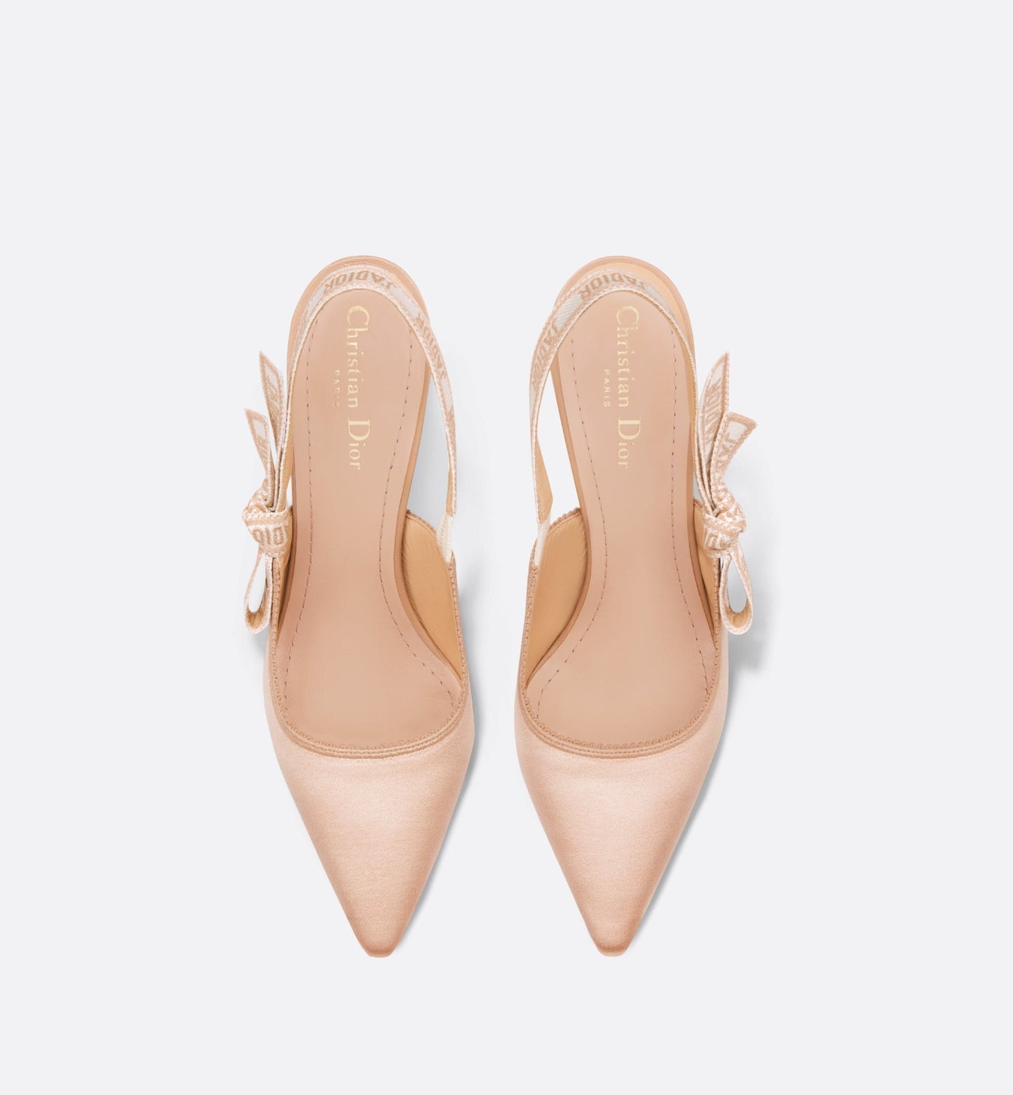 J'Adior Slingback Pump • Nude Embroidered Satin and Cotton